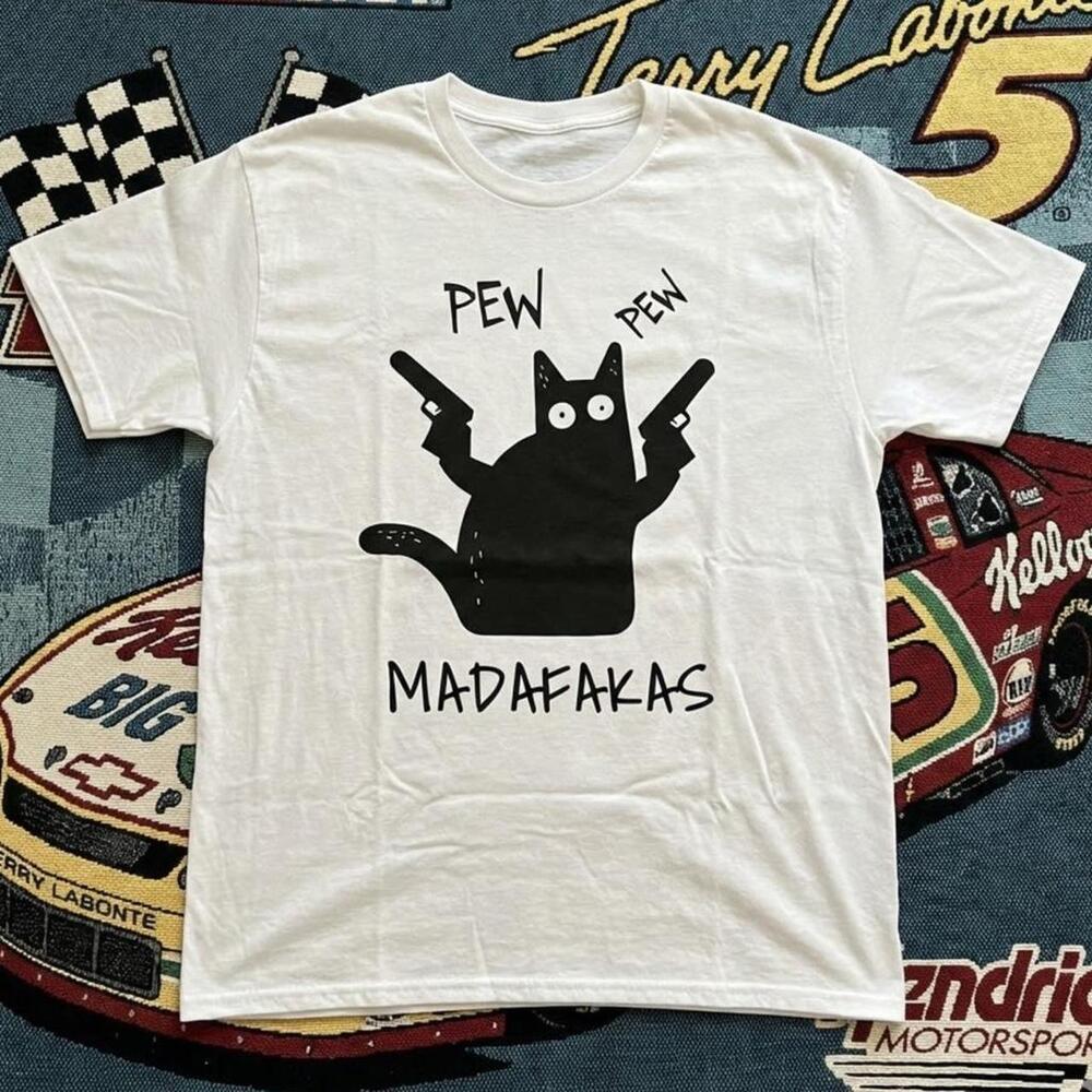 Pew Pew Madafakas White Cotton T-Shirt